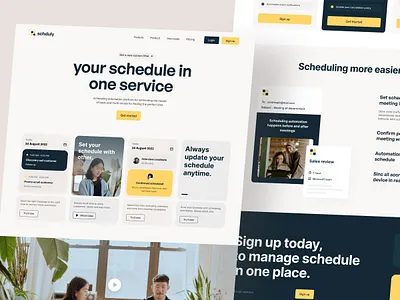 schduly - Manage your schedule block branding dribbble email figma meeting online saas schedule service ui ui design user interface ux ux design web design webdesign website yellow