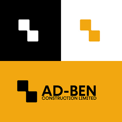 AD-BEN Logo design brand identity clean construction design logo logo design marketing minimalistic modern