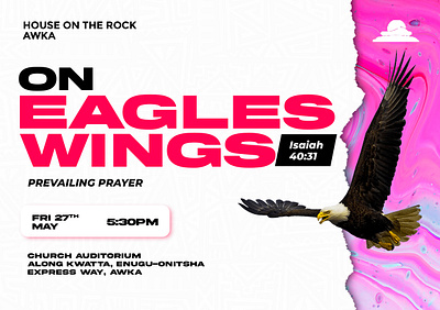 On Eagles Wings Flyer design flyer design illustration typography