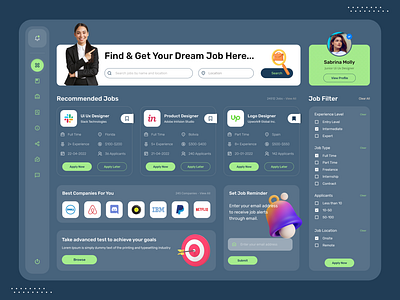Job Finding Dashboard designs, themes, templates and downloadable ...