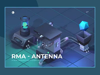 RMA Antenna system - 3D Illustration with Spline 3d 3d system after effect animation concept design development development system illustration illustrations motion motion design spline tool ui ui design ux