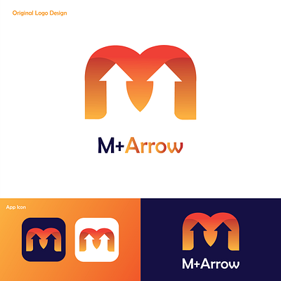 M + Arrow Logo Design - M Modern Logo app logo arrow brand identity branding logo designer logo mark logo type m letter m letter logo m monogram marrow logo