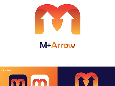 M + Arrow Logo Design - M Modern Logo app logo arrow brand identity branding logo designer logo mark logo type m letter m letter logo m monogram marrow logo