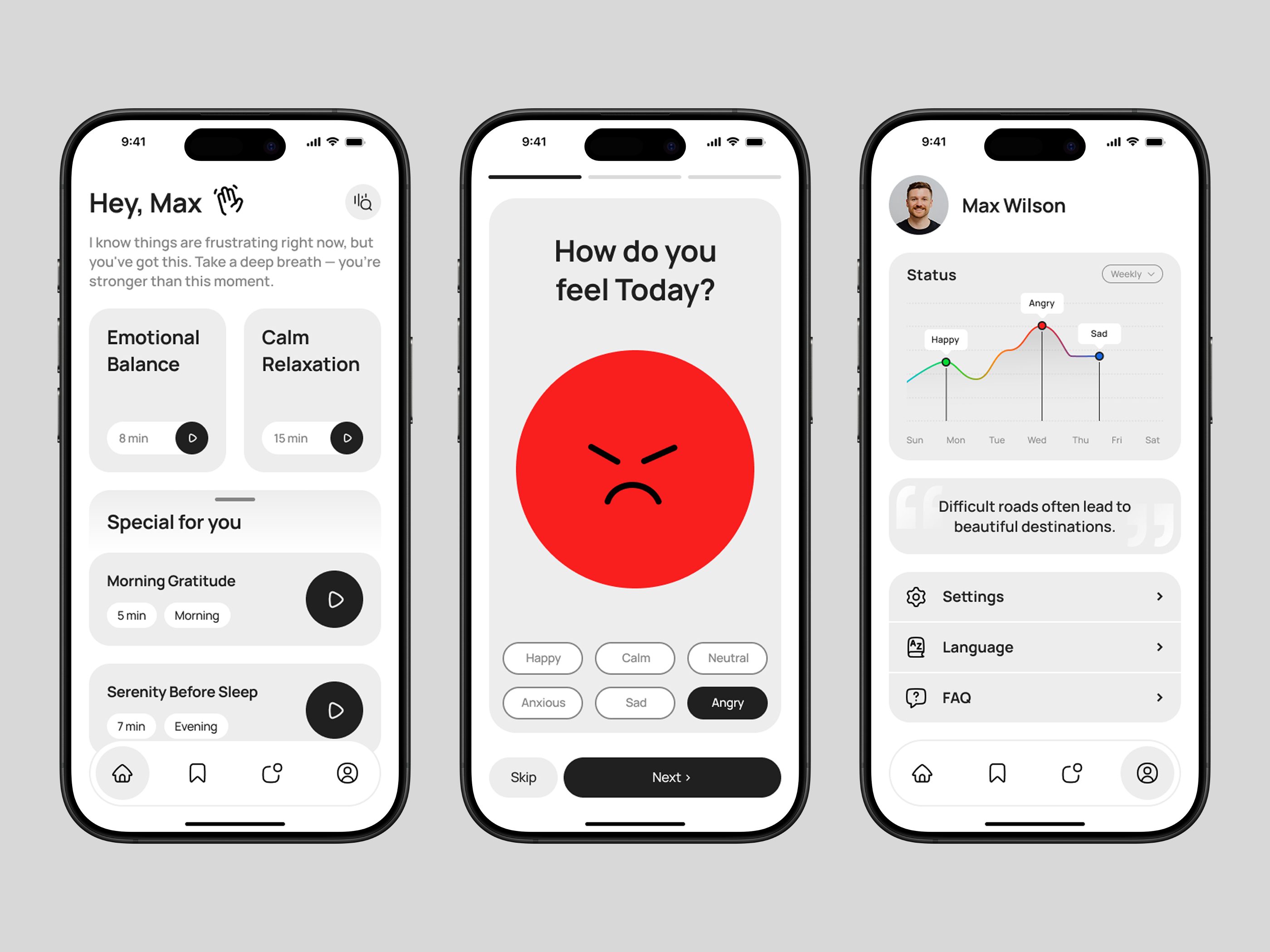 Health & Wellness Mobile App Design app design health ios meditation mindfulness mobile ui ux wellbeing wellness