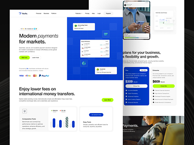 Vaulta - Finance Landing Page app bank banking cansaas clean design finance fintech interface landing landing page minimalist saas transaction ui ux wallet web web design website