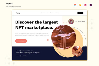 Free Nepzty - NFT Hero Header Image app branding conceptual crypto design exchange finance graphic design header header image hero illustration nepzty nft hero transaction ui ui design ux ux design website