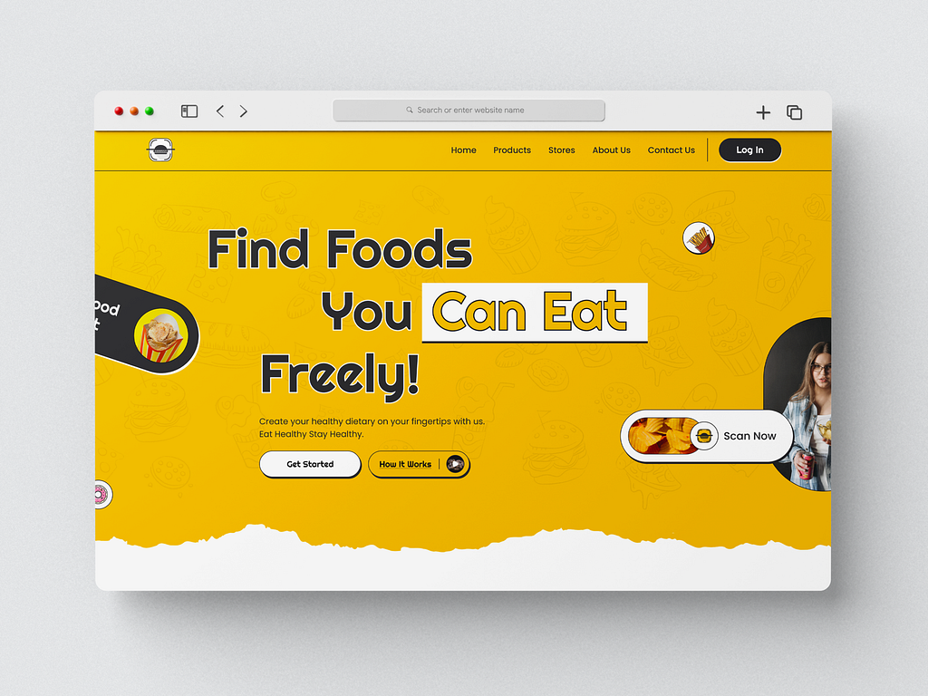 Food Scanner AppLanding Page by MindInventory UI/UX for MindInventory