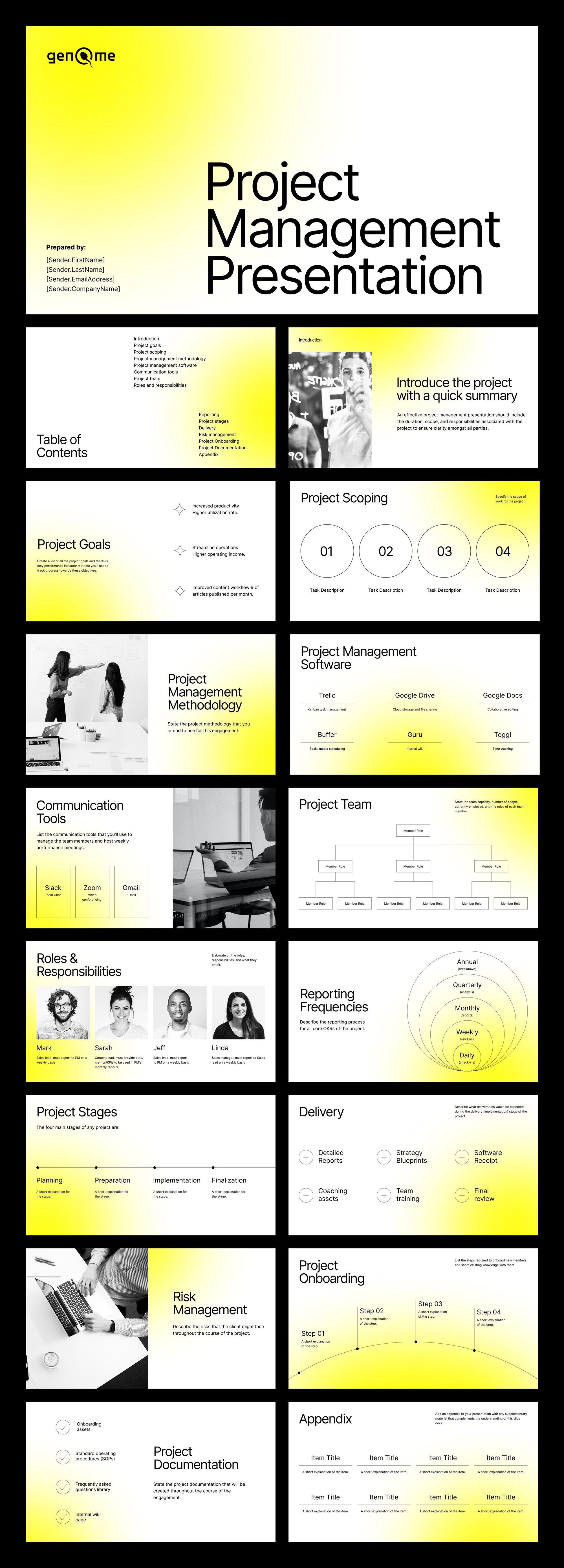 Project Management Presentation Template for PandaDoc clean keynote modern powerpoint presentation slides template