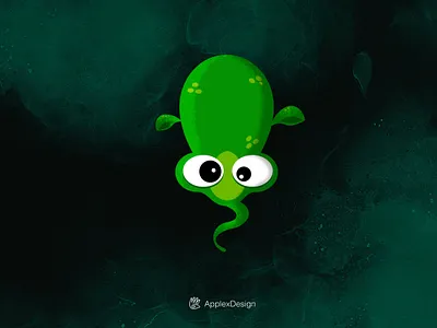 Little Green Monster Worm - Logo for sale animal branding computer cute design game green illustration logo logos mascotte monster nature security software vector worm