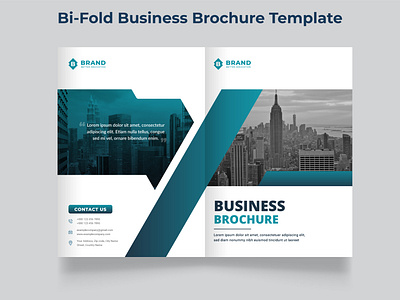 Bi-Fold Business Brochure Template Design bi fold book cover booklet design branding brochure business company profile corporate cover page design creative brochure design logo magazine cover magazine page magazine template poster cover