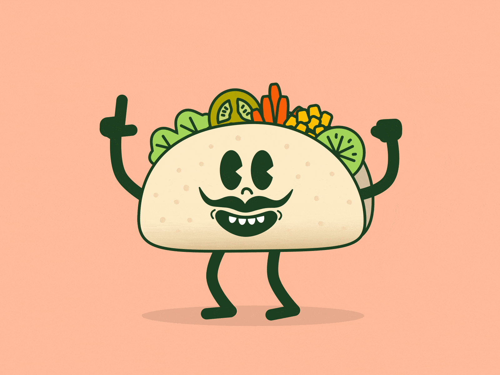 Taco dance animation character design illustration