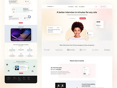 Hireguide ai app artificial intelligence branding design desktop graphic design hire illustration interview landing page mobile platform shot software steps ui ux website