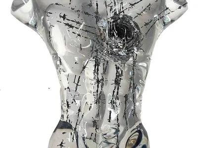 THORNED HEART glass sculpture graphic design luismcsoul sculpture soulfeedback