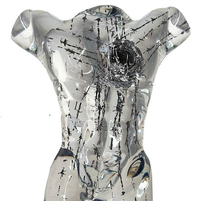 THORNED HEART glass sculpture graphic design luismcsoul sculpture soulfeedback