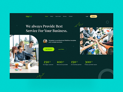 Digital Agency Landing Page agency branding company creative design service design studio designer digital agency header interface landing page design landing. webdesign marketing marketing agency minimal saas startup ui design web design website
