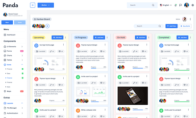 Dashboard UI design for enterprise - Kanban templates app dashboard design figma kanban projects templates ui ui kit