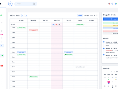 Dashboard UI design for enterprise - Events templates app calendar design events excel figma material planner templates ui ui kit