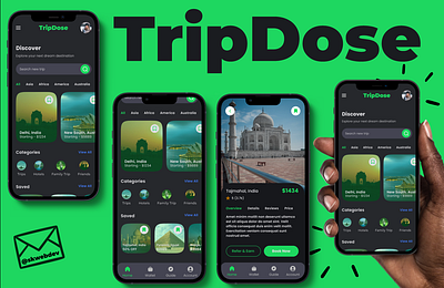 TripDose App design appdesign badges buttons cards dashboard figma landingpage mobileapp mobileappui tripapp tripui ui uiux