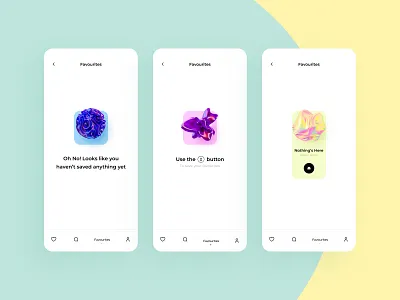 Empty state prompts app design application design branding design empty states minimal pastel colours product design replicate shapes simple ui ux ux principles vectors web design