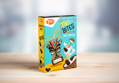 Cereal Box Design Tiki Bites cereal box design graphicdesign illustration logo packaging design tiki