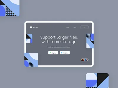Weshare blue branding design development grey landing page minimal monochromatic simple ui user experience ux web web design webflow websites