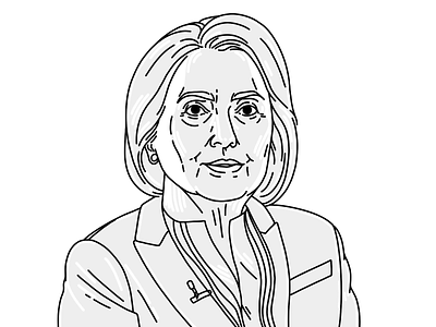 Hillary Clinton black and white drawing famous people hillary clinton illustration politics sketch