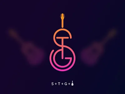 S T G and Guitar Logo Concept best logo brand branding creative g letter gradient guitar logo identity logo book logo folio logo inspirations logo mark minimal modern music musical professional s letter t letter vector