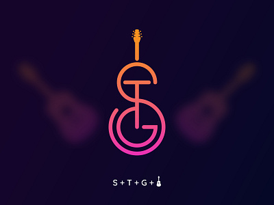 S T G and Guitar Logo Concept best logo brand branding creative g letter gradient guitar logo identity logo book logo folio logo inspirations logo mark minimal modern music musical professional s letter t letter vector