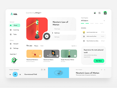 E-learning Platform: Meta Lab. admin biology concept dashboard elearning experiments home labs landing learn math physics theme ui virtual virtuallabs vr web webapp webdesign