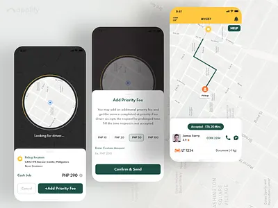 Delivery Service App - On-demand delivery service app app app design app screens applify apps cod delivery app design graphic design mobile app mobile app design mockups online payment portfolio apps rider app ui ui design vectors