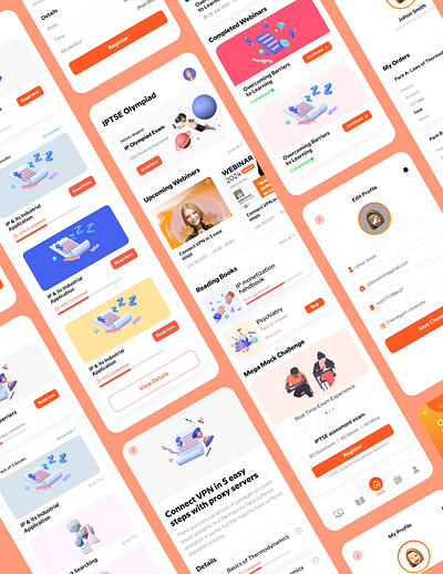 Mobile app screens design minimal ui ux