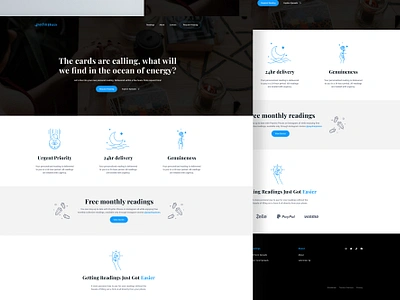 Psychic Pisces - Landing page tarot reading 8pt grid branding design footer graphic design hero illustration landing page logo minimalist modern platform tarot tarot reading