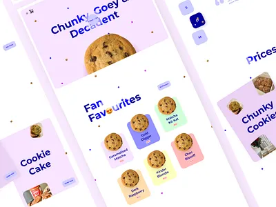 Desktop View branding colourful cookies design food landing page minimal pastel playful simple ui user experience user interface ux web design website
