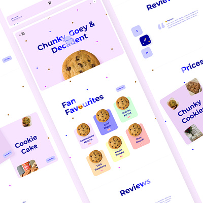 Desktop View branding colourful cookies design food landing page minimal pastel playful simple ui user experience user interface ux web design website