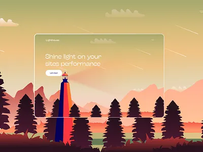 Lighthouse concept branding calming design design figma illustration illustrative landing page landingpage landscapes logo mellow metaphors minimal simple ui ux vector web design yellow