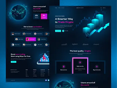 Crypto trading landing page. blockchain crypto currency crypto exchange crypto landing page crypto trading crypto trading landing page cryptocurrency home page landing landing page trading ui ux web web design website website design