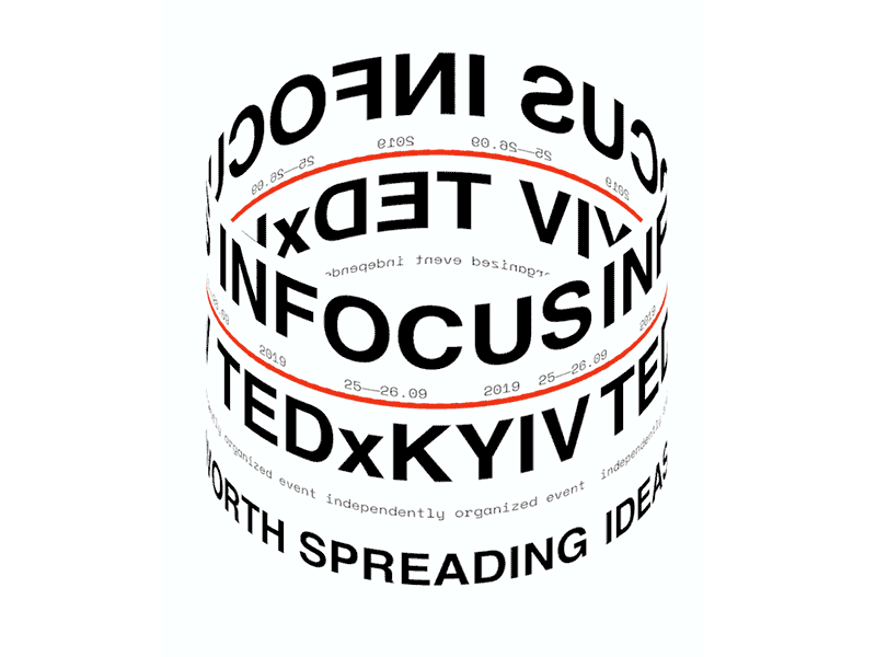 Brand Identity Concept for TEDx Kyiv Conference 3d animation branding isometric motion graphics tedx typography