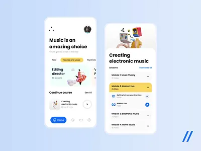 E-Learning App android animated animation app design e learning education ios mobile mobile app mobile interface mobile ui motion motion design motion graphics online courses online education ui uiux ux