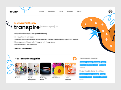 Word Dictionary - UI Design branding design dictionary figma illustration ui uiux userinterface web web design words
