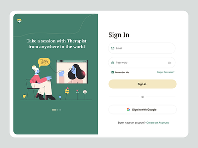 Therapist/Doctor Login Screen adobexd doctor figma figmadesign illustration login screen logo minimal design modern design muted colors sign in sign up therapist ui website ui