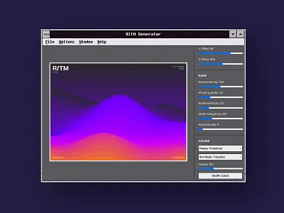 RITM Generator on ProductHunt abstract animation art color creative design freebie gradient graphic design graphics javascript minimal motion p5js poster processsing tool typography ui web