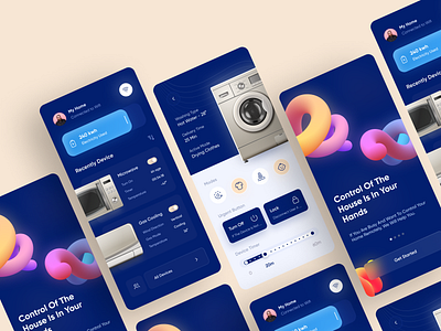 Smart Home App app app design branding design devices dotchallenge gas cooler home home app home appliances home controler home device microwave smart home smart home app ui uidesign ux uxdesign washing machine