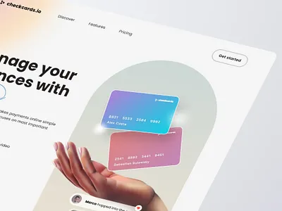 BANKING MANAGEMENT LANDING banking branding cards clean design dollar gradient home landing manage minimal service ui ux web