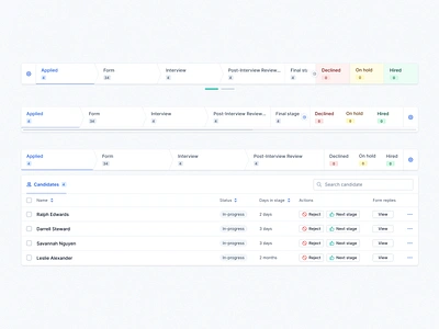 Tabs Exploration application candidate category checkout crm flow form funnel greenhouse hire hiring job jobs lever recruiting recruitment tab table tabs teero