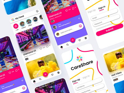 CareShare - Social Media App app design ui ux