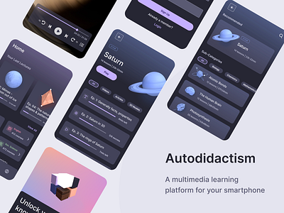 Autodidactism 3d app typography ui uizard ux