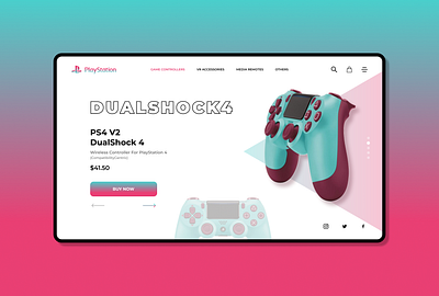 DualShock4 3d graphic design ui