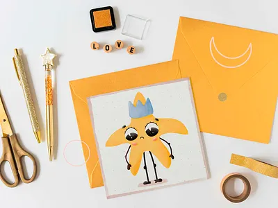 Watercolor cute characters ❤️ character child cute design handdrawn illustration kid mascot postcard poster print procreate product desing set star watercolor