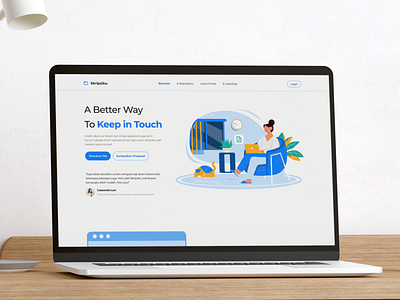 Skripsiku web app: ui landing page mockup app branding clean dark design illustration landingpage logo minimal ui