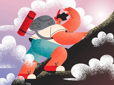 Higher branding character color design funny illustration love